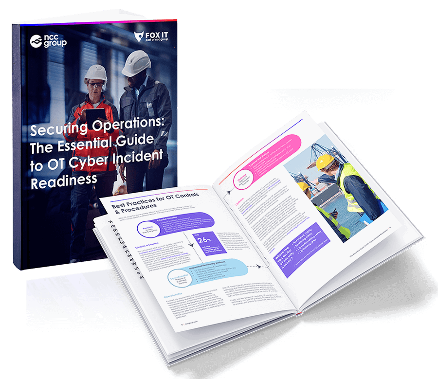 ebook mockup for NCC Group's Securing OT Incident Response guide